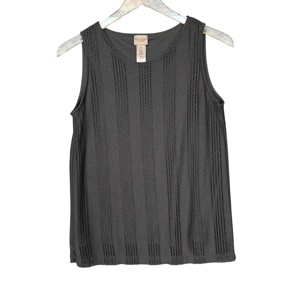 Chico's Shirt Womens 0 4 Grey Easywear Slinky Knit‎ Tank Top Sleeveless Layering